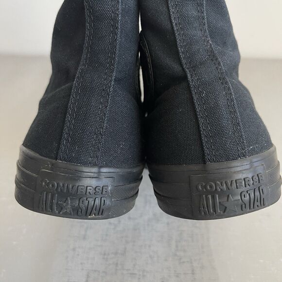 Converse All-Star High Top Sneakers Shoes All Black Unisex Mens 9 Womens 11 - Picture 5 of 16
